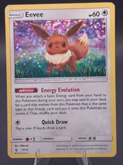 Eevee 11/12 2018 McDonald's Collection Promo Confetti Holo MP HP Pokemon Card - Image 1