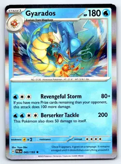 Pokemon SV02: Paldea Evolved Gyarados Rare (PAL) Holo 043/193 NM - Image 1