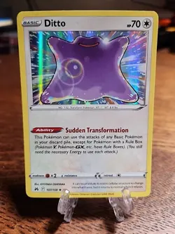 Ditto 107/159 Crown Zenith Holo Rare NM 2023 Pokemon TCG - Image 1