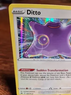 Ditto 107/159 Crown Zenith Holo Rare NM 2023 Pokemon TCG - Image 2