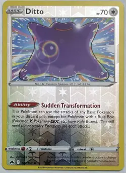 Ditto 107/159 Holo Rare Crown Zenith Pokemon Reverse Holo Lightly Played - Image 1
