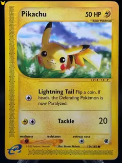 ⚡✨ Pokemon TCG – Pikachu 124/165 – Expedition Base Set – Regular Common – MP - Image 3