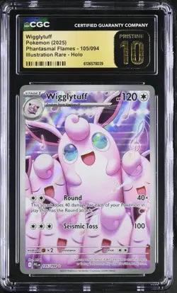 Wigglytuff #105/094 - 2025 Pokemon Phantasmal Flames - CGC Pristine 10 - Image 1