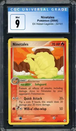 CGC 9 Ninetales EX Hidden Legends 22/101 Pokemon Card B25 - Image 1