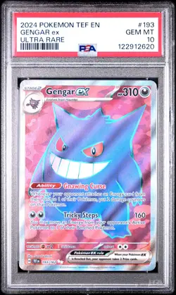 2024 POKEMON TEF EN-TEMPORAL FORCES ULTRA RARE #193 GENGAR EX PSA 10 - Image 1