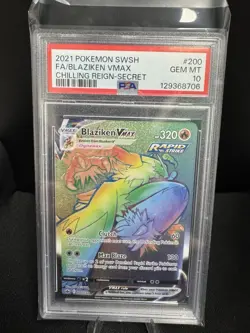 Pokemon 2021 Blaziken VMAX 200/198 FA Secret Rare Chilling Reign PSA 10 - Image 1