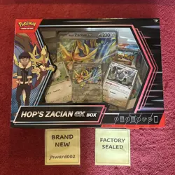 Pokemon TCG Hop's Zacian ex Box JT SS OBF Packs Factory Sealed New Ships Free - Image 1