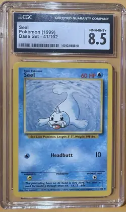Pokemon Seel 41/102 CGC 8.5 Base Set Uncommon Regular English 1999 - Image 1