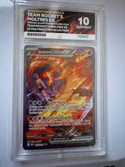 Pokemon TCG Team Rocket’s Moltres EX SIR 229/182 Destined Rivals ACE Gem Mint 10 - Image 1