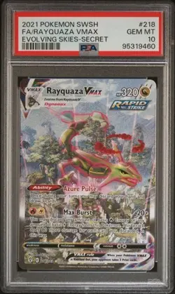 RAYQUAZA VMAX 218/203 PSA 10 EVOLVING SKIES ALTERNATE ART POKEMON CARD ENGLISH - Image 1