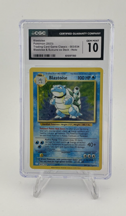 CGC 10 Blastoise Holo 003/034 Trading Card Game Classic 2023 English Pokemon TCG - Image 1