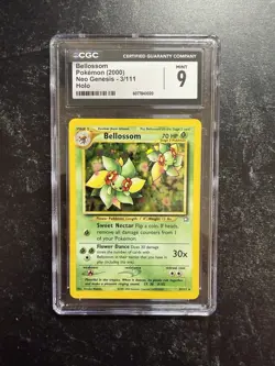 CGC 9 MINT Bellossom 2000 Neo Genesis 3/111 Holo Rare Pokemon Card - Image 1
