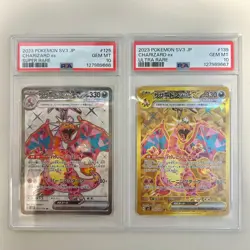 Pokemon Card Charizard ex SR UR PSA10 2 Card Set sv3 Black Flame Dominator - Image 1