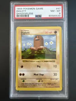 1999 Pokemon Game Diglett Shadowless Nm-Mt 8 - Image 1