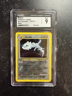 CGC 9 2000 Pokemon Neo Genesis Unlimited Steelix Holo Rare 15/111 - Image 1