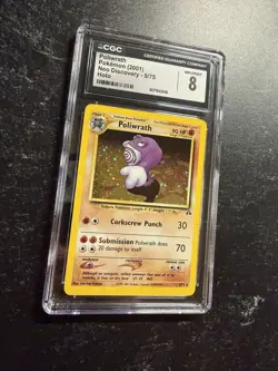 CGC 8 Pokemon Neo Discovery Unlimited Poliwrath Holo Rare 9/75 Mint 2001 - Image 2