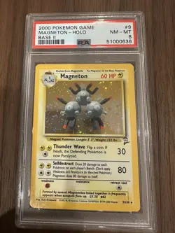 2000 POKEMON BASE SET 2 #9 MAGNETON-HOLO PSA 8 NM-MT - Image 1