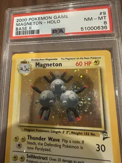 2000 POKEMON BASE SET 2 #9 MAGNETON-HOLO PSA 8 NM-MT - Image 3