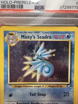 MISTY'S SEADRA #9 | 2000 POKEMON GYM HEROES HOLO PRERELEASE | PSA 8 NM-MT - Image 5
