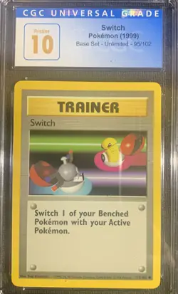 Pokemon TCG Base Set Switch Trainer 1999 Unlimited #95/102 CGC 10 Pristine - Image 1