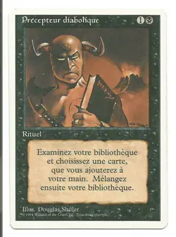 Precepteur diabolique Demonic Tutor Revised Edition French FWB MTG Magic 1994 - Image 1