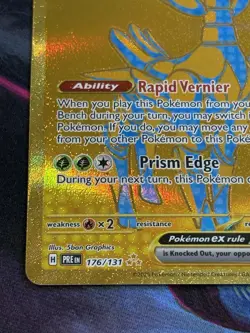 Pokemon Prismatic Evolutions #176/131 Iron Leaves ex Hyper Rare Holo - Image 4
