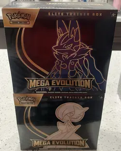 POKEMON MEGA EVOLUTION ELITE TRAINER BOX ETB LOT OF 2 SEALED LUCARIO & GARDEVIOR - Image 1