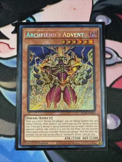 Yugioh BLTR-EN046 Archfiend’s Advent - Secret Rare 1st Edition - Image 1