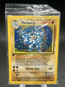 Pokemon TCG Machamp Holo Rare Card Base Set 8/102, 1st Edition, Factory Sealed - Image 1