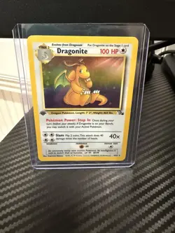 Dragonite 1st Edition Holo 4/62 Fossil Set 1999 WOTC Vintage Pokemon Card LP+ - Image 1