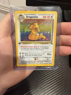 Dragonite 1st Edition Holo 4/62 Fossil Set 1999 WOTC Vintage Pokemon Card LP+ - Image 3