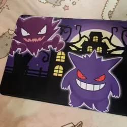 Gengar Gastly Haunter Rubber Playmat Play Mat Tcg Trading card Game Pokemon - Image 2