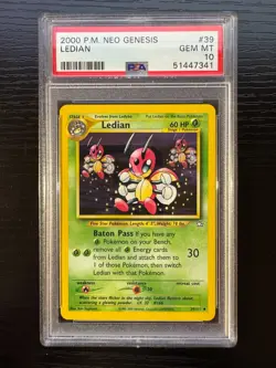 2000 Pokemon Neo Genesis Ledian 39/111 PSA 10 GEM MINT - Image 1