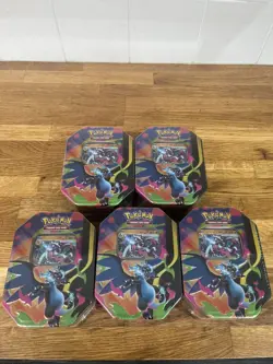 x5 Pokemon - Mega Charizard X ex Tins - new @ sealed ! - Image 2