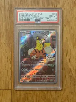 2023 POKEMON JAPANESE SV-P PROMO #098 DETECTIVE PIKACHU PSA 10 - Image 1