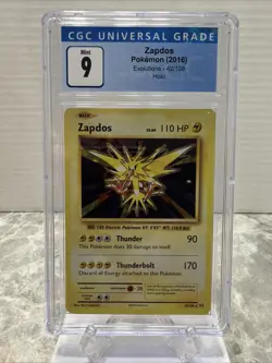 2016 Pokemon XY Zapdos-Holo Evolutions 9 Mint Blue Label CGC - Image 1