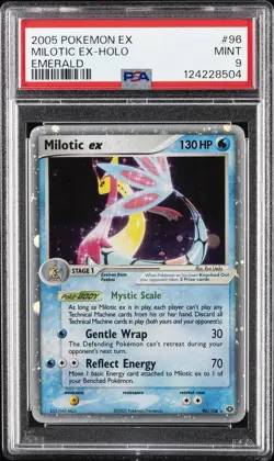2005 POKEMON EX EMERALD #96 MILOTIC EX-HOLO PSA 9 - Image 1