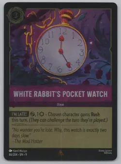 Disney Lorcana Cold Foil - White Rabbit's Pocket Watch 66/204 - Fabled - Image 1