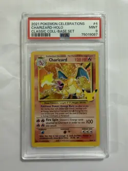 2021 Pokemon Celebrations Charizard-Holo #4 Classic Coll-Base Set PSA 9 MINT - Image 1