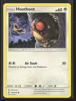 Hoothoot Common SM - Unified Minds 165/236 NM Pokemon Card - Image 1