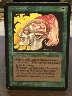 Llanowar Elves Alpha MTG Magic the Gathering Card Raw LP Never Played - Image 1