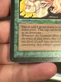 Llanowar Elves Alpha MTG Magic the Gathering Card Raw LP Never Played - Image 3