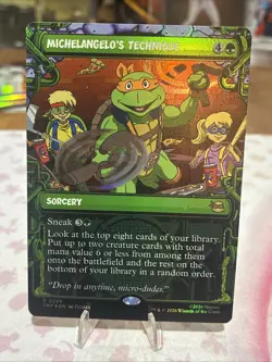 Michelangelo’s Technique -239 MTG: Teenage Mutant Ninja Turtles Borderless Foil - Image 1