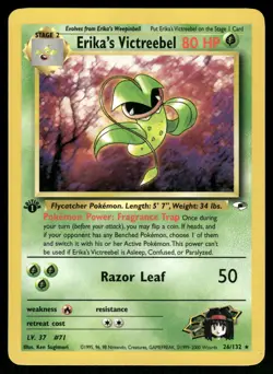 Erika's Victreebel 26/132 Rare Gym Heroes Pokemon 1st Edition Lightly Played - Image 1