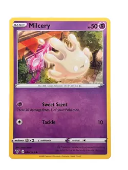 New: 2020 Pokemon TCG Milcery 080 Swsh04: Vivid Voltage Regular Common - Image 1