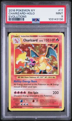 Charizard-Holo Pokemon Xy Evolutions 11 NM PSA 9 - Image 1