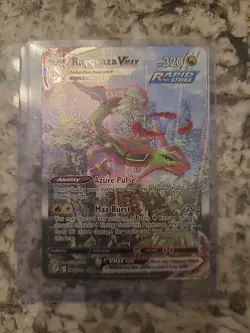 2021 POKEMON SWORD & SHIELD EVOLVING SKIES 218 FULL ART/RAYQUAZA VMAX SECRET - Image 1