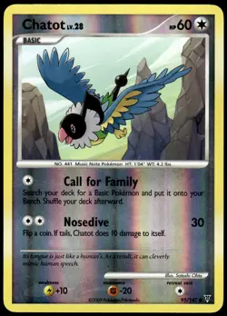 Chatot 95/147 Common Supreme Victors Pokemon Reverse Holo LP - Image 1