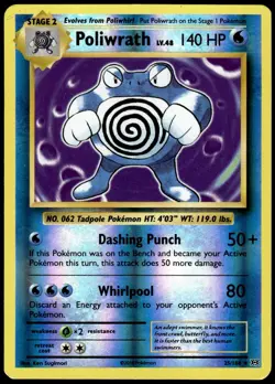 Poliwrath (XY Evolutions) 25/108 Rare Reverse Holo Pokemon NM - Image 1