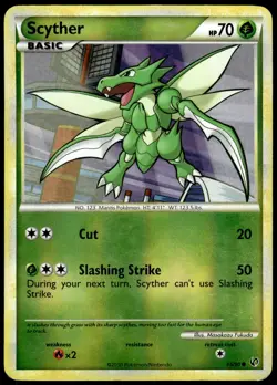 Scyther 65/90 Common HGSS Undaunted Pokemon Reverse Holo MP - Image 1